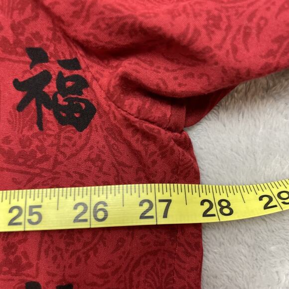 Endless Knot Art Asian Inspired Tunic Top Womens L Red Oriental Cheongsam Style - Picture 6 of 7